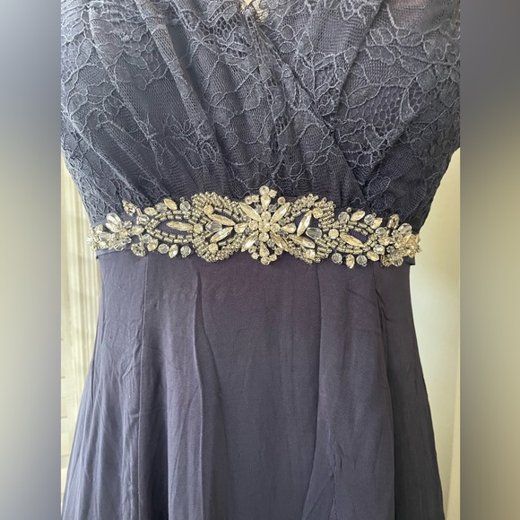 Seraphine Luxe Navy Blue Embellished Maternity Cocktail Dress - Picture 4 of 5